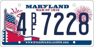 MD license plate 4BF7228