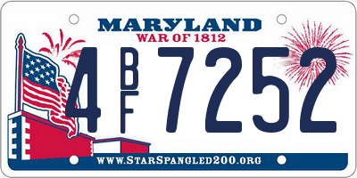 MD license plate 4BF7252