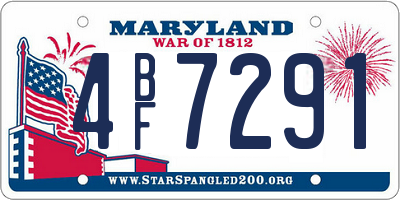 MD license plate 4BF7291