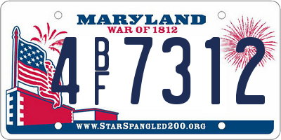MD license plate 4BF7312