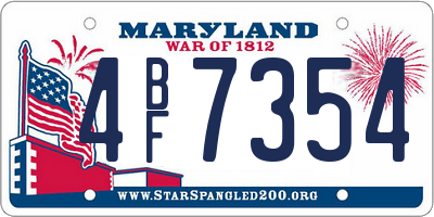 MD license plate 4BF7354