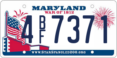 MD license plate 4BF7371