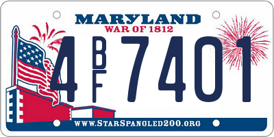 MD license plate 4BF7401