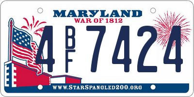 MD license plate 4BF7424