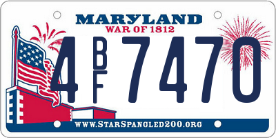 MD license plate 4BF7470