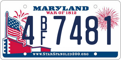 MD license plate 4BF7481