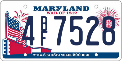 MD license plate 4BF7528