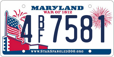 MD license plate 4BF7581