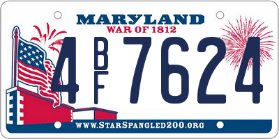 MD license plate 4BF7624