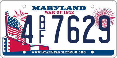 MD license plate 4BF7629