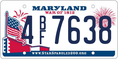 MD license plate 4BF7638