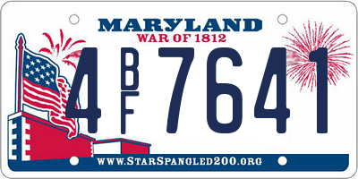 MD license plate 4BF7641