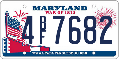 MD license plate 4BF7682