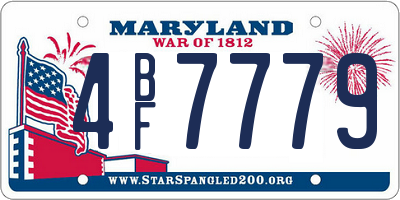 MD license plate 4BF7779