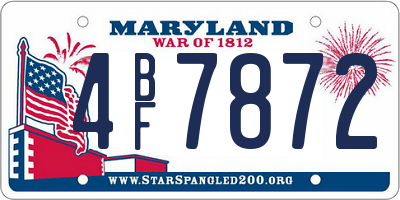 MD license plate 4BF7872