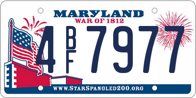 MD license plate 4BF7977