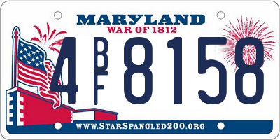 MD license plate 4BF8158