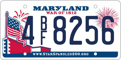 MD license plate 4BF8256