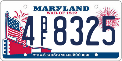 MD license plate 4BF8325