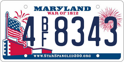 MD license plate 4BF8343