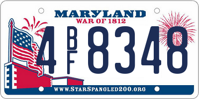 MD license plate 4BF8348