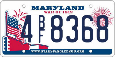MD license plate 4BF8368
