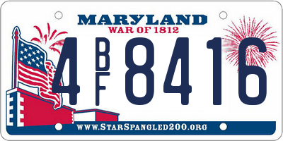 MD license plate 4BF8416