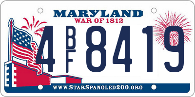 MD license plate 4BF8419