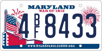 MD license plate 4BF8433