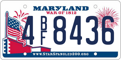 MD license plate 4BF8436