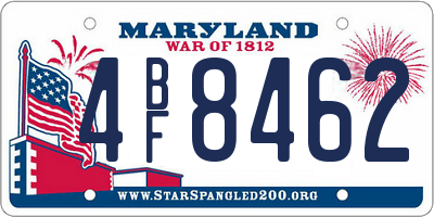 MD license plate 4BF8462