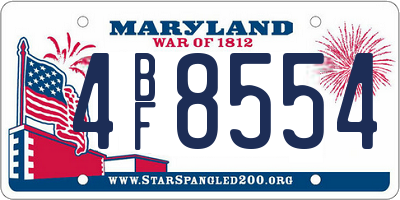 MD license plate 4BF8554