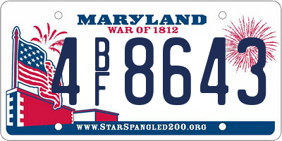 MD license plate 4BF8643