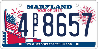 MD license plate 4BF8657