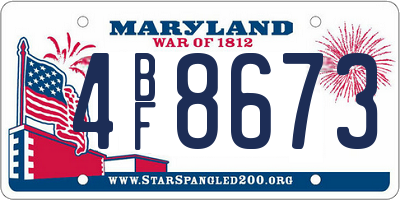 MD license plate 4BF8673