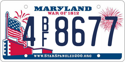 MD license plate 4BF8677