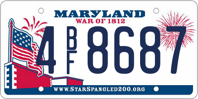 MD license plate 4BF8687