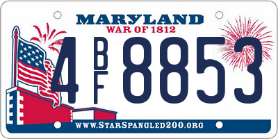MD license plate 4BF8853