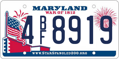 MD license plate 4BF8919