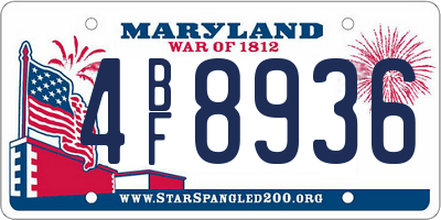 MD license plate 4BF8936