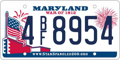 MD license plate 4BF8954