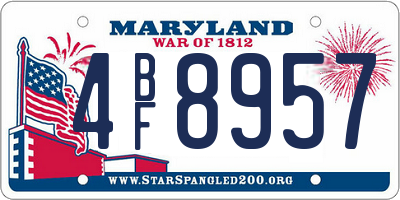 MD license plate 4BF8957