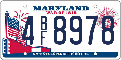 MD license plate 4BF8978