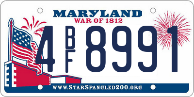 MD license plate 4BF8991