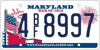 MD license plate 4BF8997