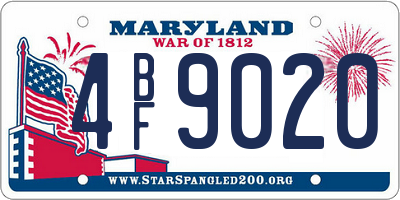 MD license plate 4BF9020