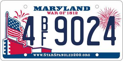 MD license plate 4BF9024