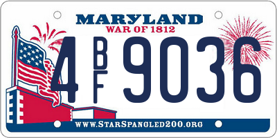 MD license plate 4BF9036