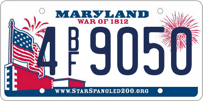 MD license plate 4BF9050