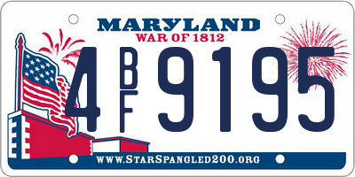 MD license plate 4BF9195